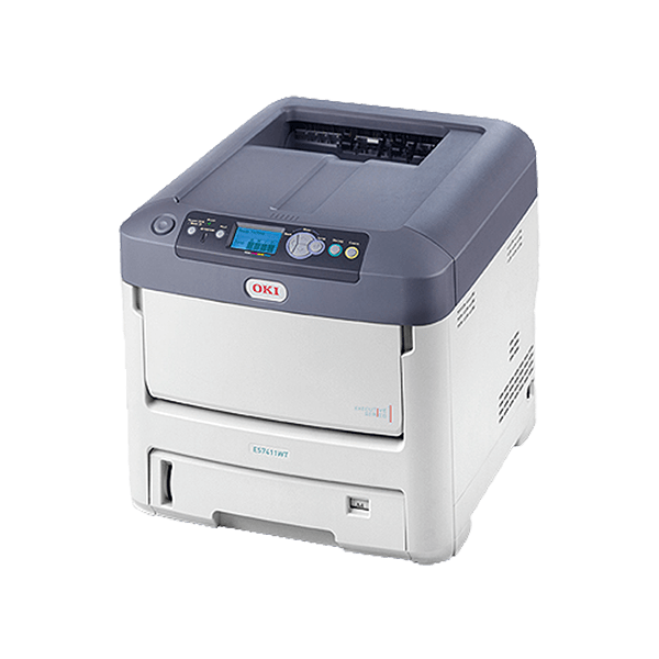 OKI Pro7411WT Digital Color Printer - White Toner Transfer