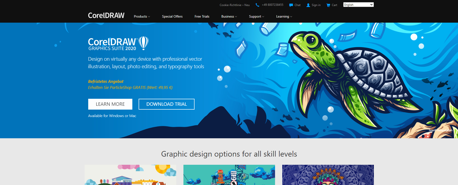 coreldraw website banner