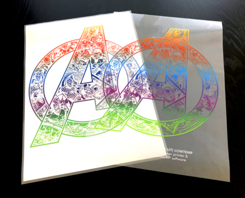 Printed heat transfer paper with and with no white background