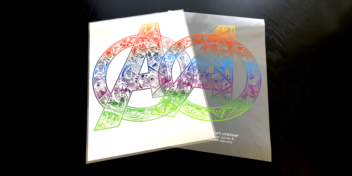 Printed heat transfer paper with and with no white background